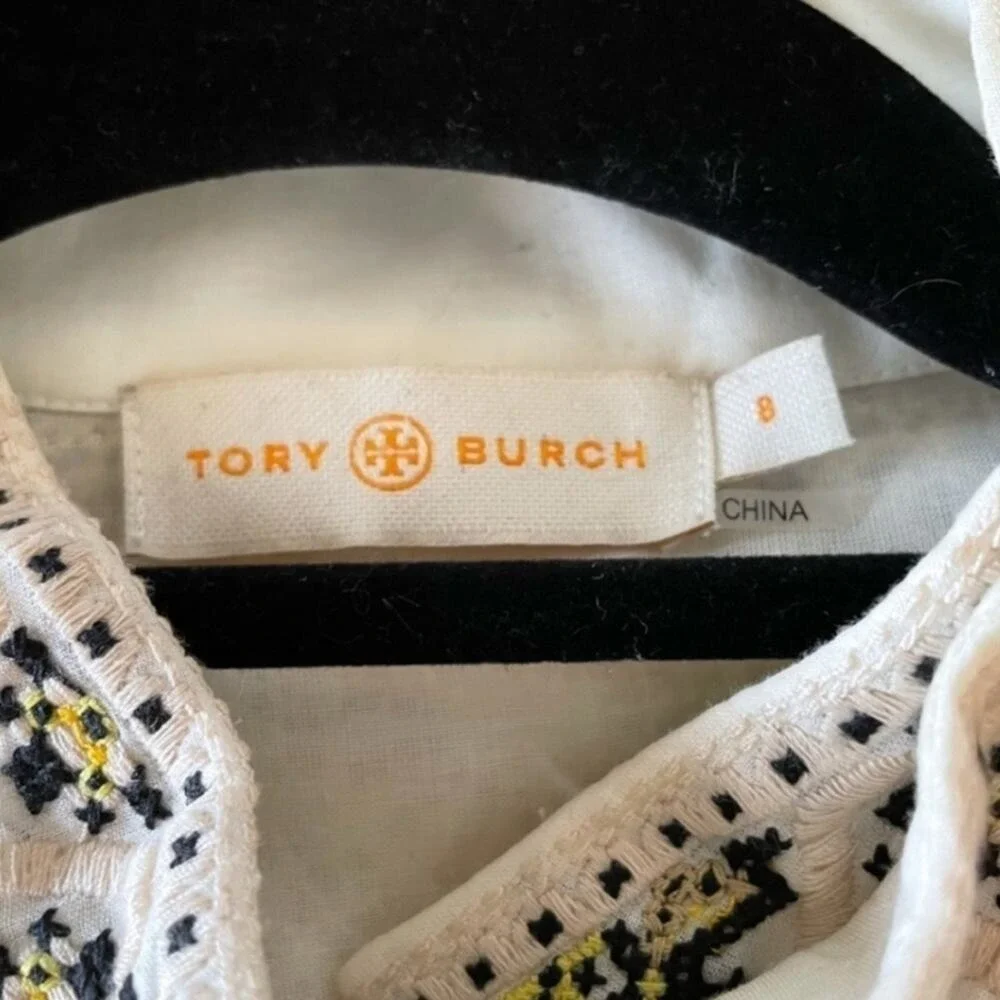 Tory Burch Carlotta Lace Trimmed Embroidered Cotton Voile Mini Dress Prairie 8